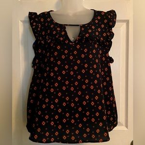 Navy and orange sleeveless top